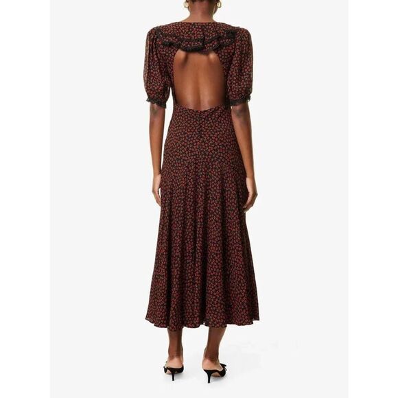 New! Reformation Evra Lace Trim Maxi Dress in Rowan Sz 12 $278 - Picture 1 of 10